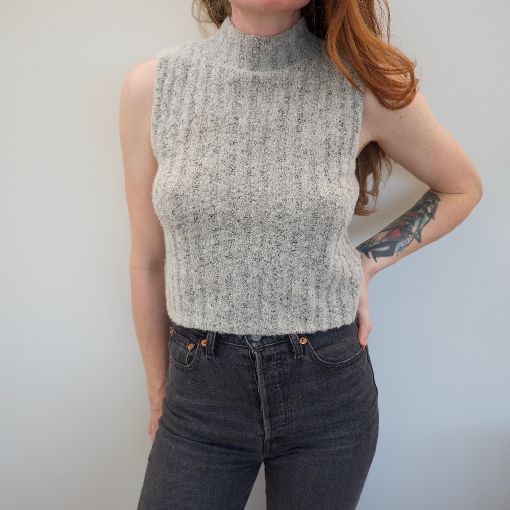 Forever 21 Cropped Mock Neck Tank